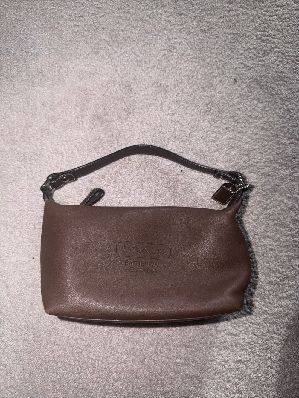 COACH Brown Leather Wristlet Pouch